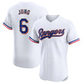 T.Rangers #6 Josh Jung Player Gold Collection Elite Limited White Hdoa Stitched Jerseys