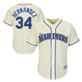 S.Mariners #34 Felix Hernandez Player Cream Majestic Home Cool Base Limited Hdoa Stitched Jerseys