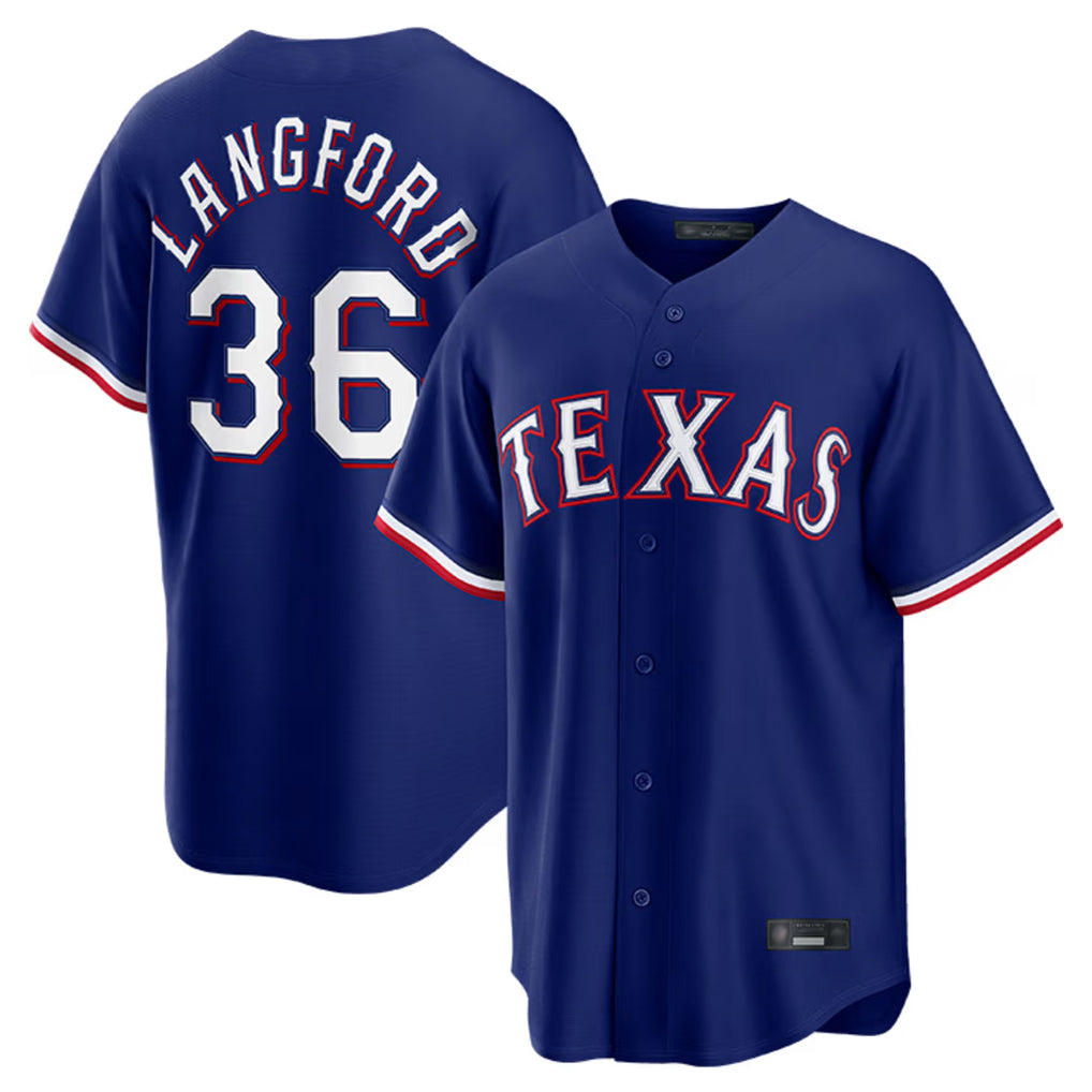 T.Rangers #36 Wyatt Langford Player Royal Home Game Hdoa Stitched Jerseys