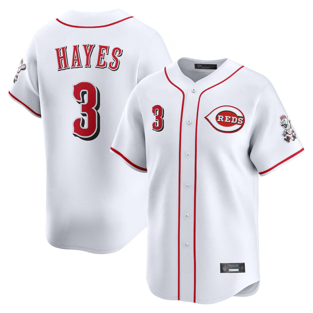 C.Reds #3 Ke'Bryan Hayes Player White Home Limited Hdoa Stitched Jerseys