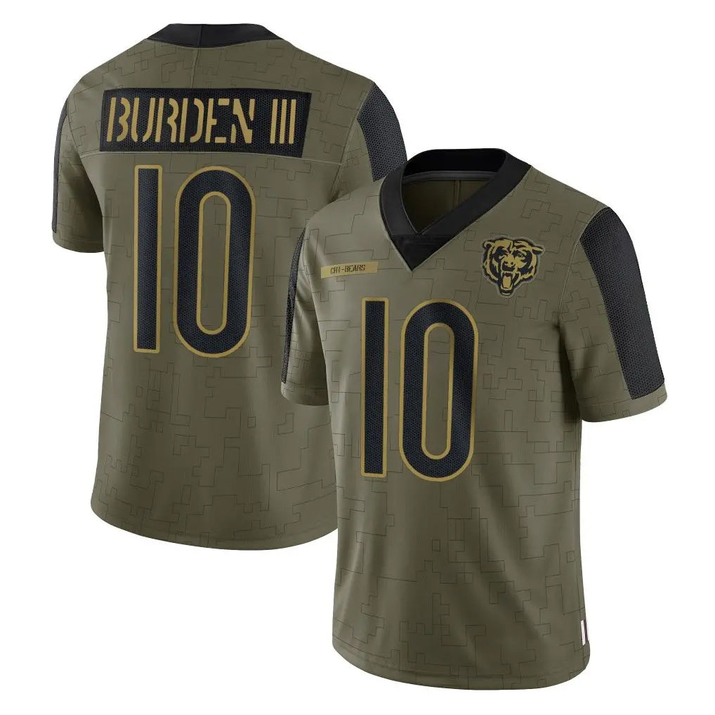 C.Bears #10 Luther Burden III Player Olive Salute to Service Limited Hdoa Stitched Jerseys