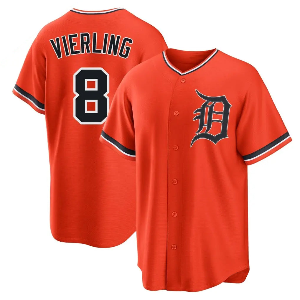 D.Tigers #8 Matt Vierling Player Orange Home Game Hdoa Stitched Jerseys