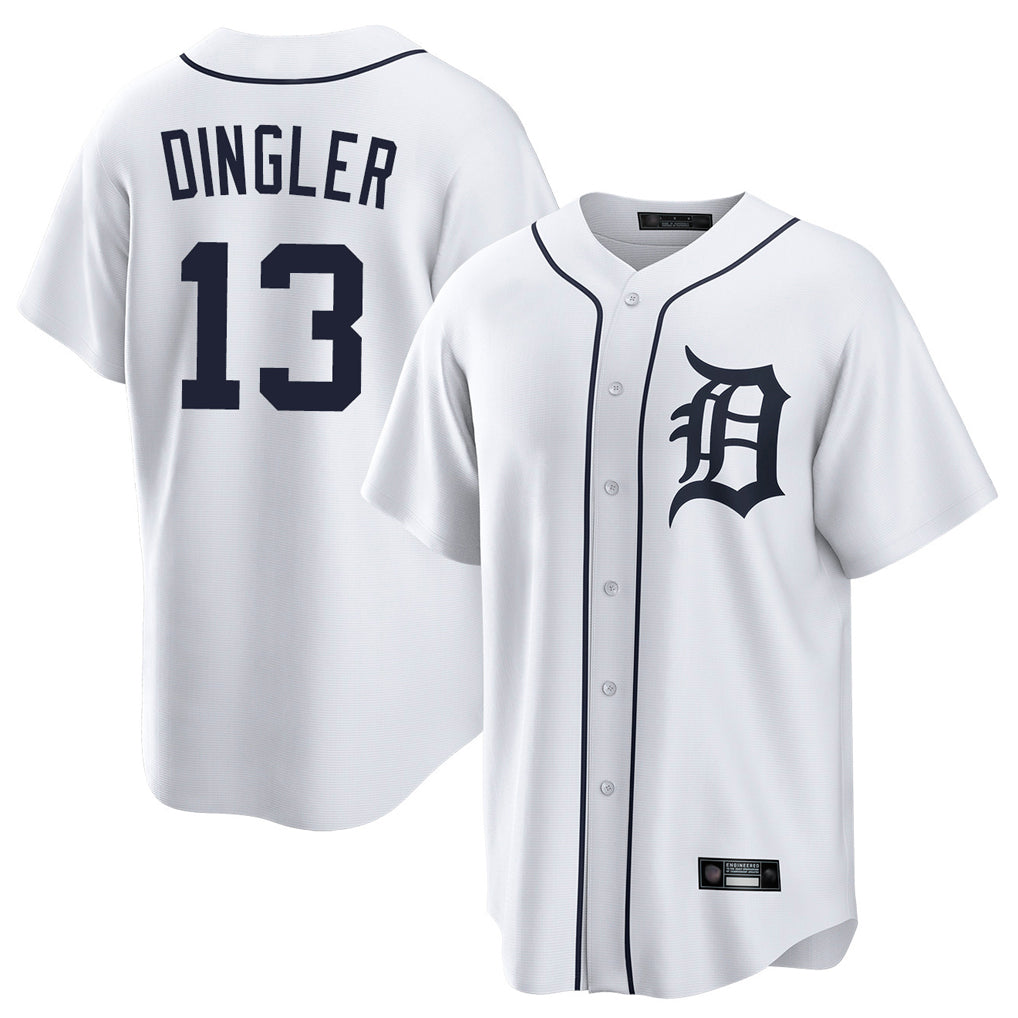D.Tigers #13 Dillon Dingler Player White Home Game Hdoa Stitched Jerseys