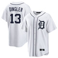 D.Tigers #13 Dillon Dingler Player White Home Game Hdoa Stitched Jerseys