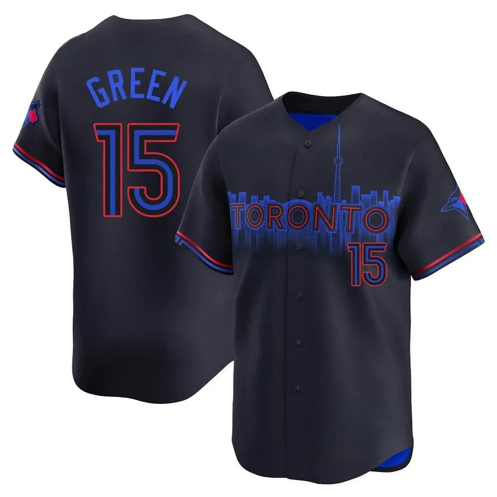 T.Blue Jays #15 Chad Green Player Black&Blue City Connect Limited Hdoa Stitched Jerseys