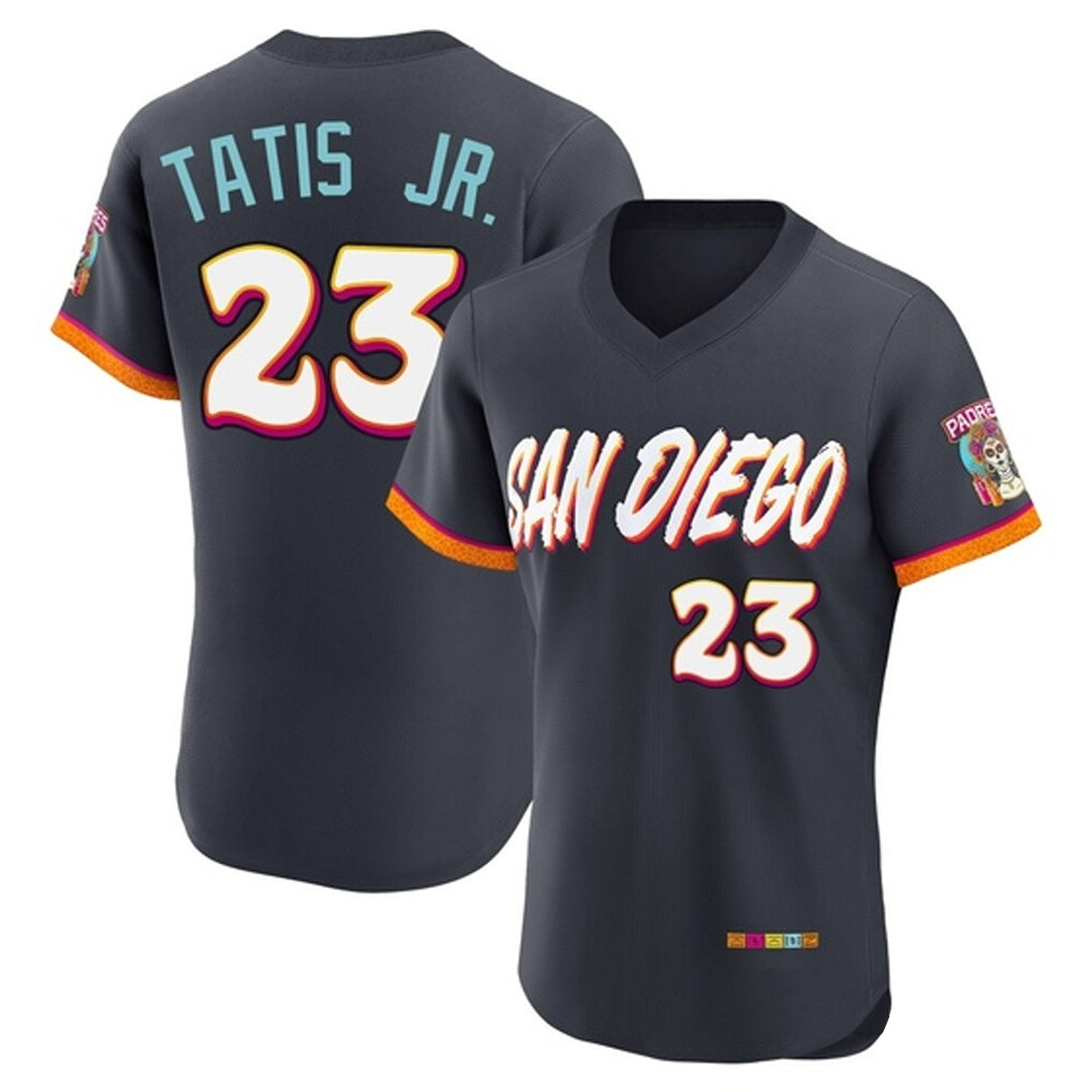 S.Diego Padres #23 Fernando Tatis Jr Player Obsidian 2026 City Connect Home Elite T-shirt Hdoa Stitched Jerseys
