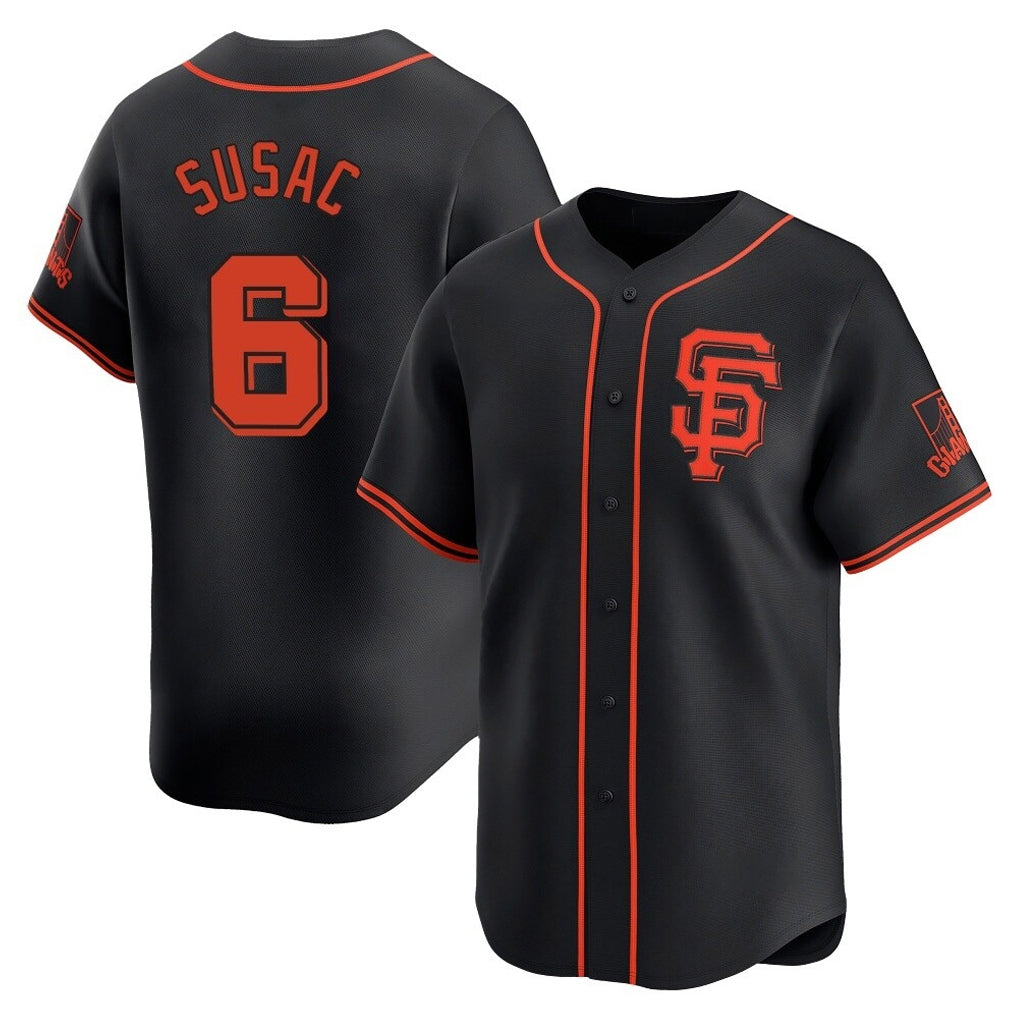 SF.Giants #6 Daniel Susac Player  Black 2026 Home Limited Hdoa Stitched Jerseys