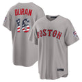 B.Red Sox #16 Jarren Duran Player Gray Road USA 250 Fourth of July Home Game Hdoa Stitched Jerseys