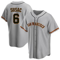SF.Giants #6 Daniel Susac Player Gray Home Game Hdoa Stitched Jerseys