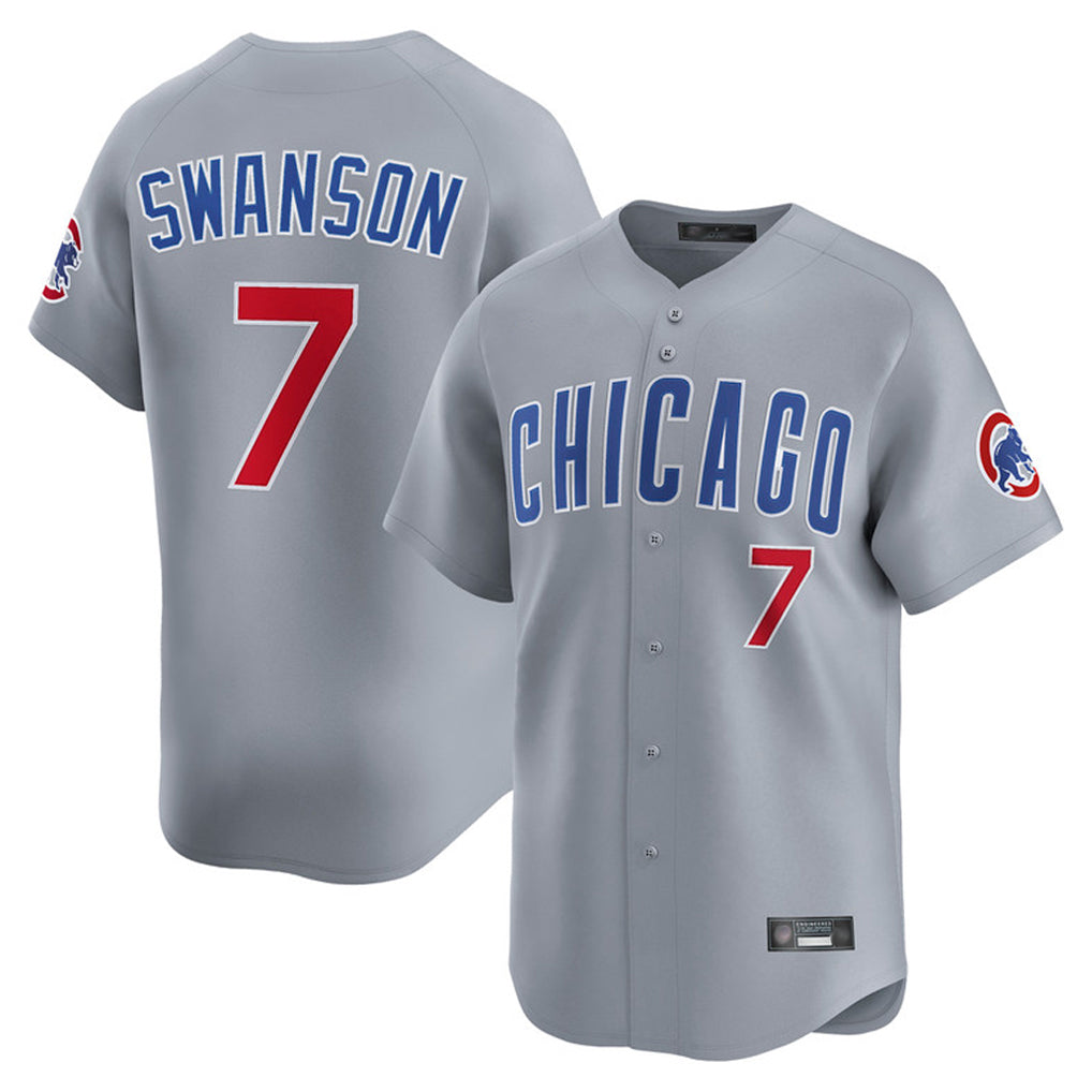 C.Cubs #7 Dansby Swanson Player Gray Road Limited Home Hdoa Stitched Jerseys