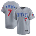 C.Cubs #7 Dansby Swanson Player Gray Road Limited Home Hdoa Stitched Jerseys