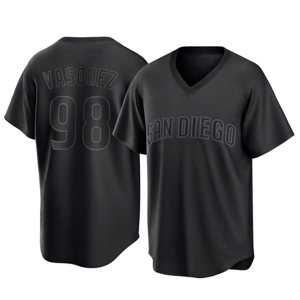 S.Diego Padres #98 Randy Vasquez Player Black Pitch Fashion Game T-shirt Hdoa Stitched Jerseys