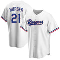 T.Rangers #21 Jake Burger Player White Home Game Hdoa Stitched Jerseys
