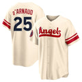 LA.Angels #25 Travis d'Arnaud Player Cream City Connect Home Hdoa Stitched Jerseys