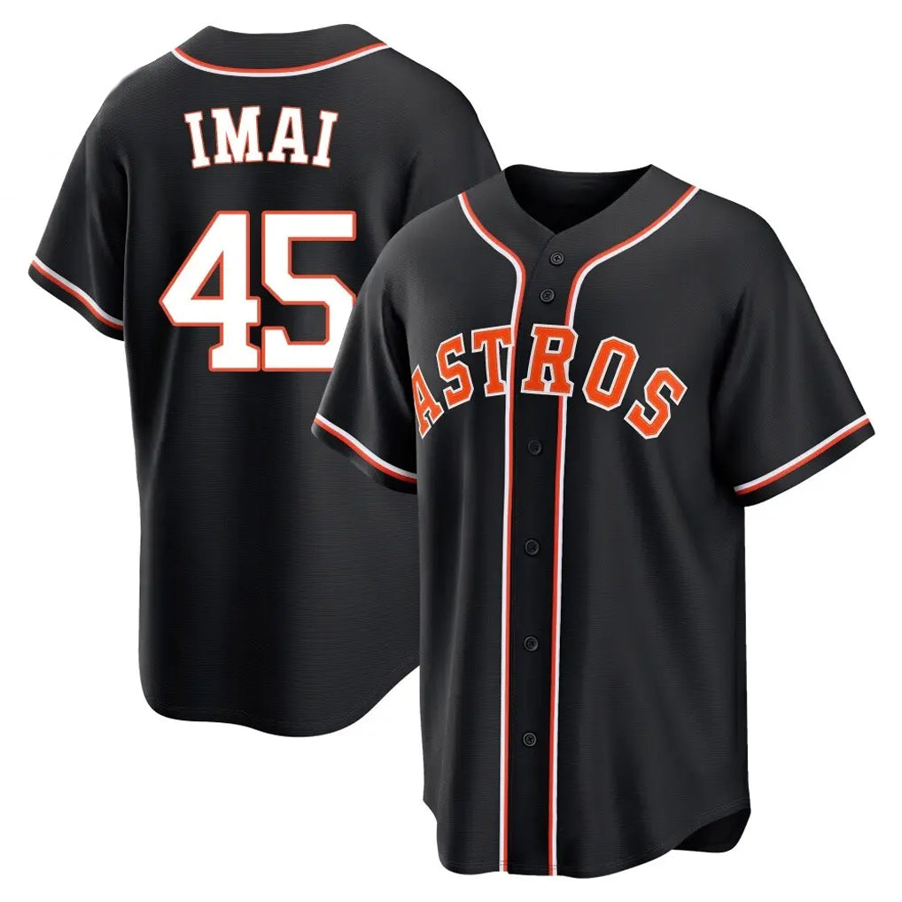 H.Astros #45 Tatsuya Imai Player Black Fashion Out Home Game Hdoa Stitched Jerseys