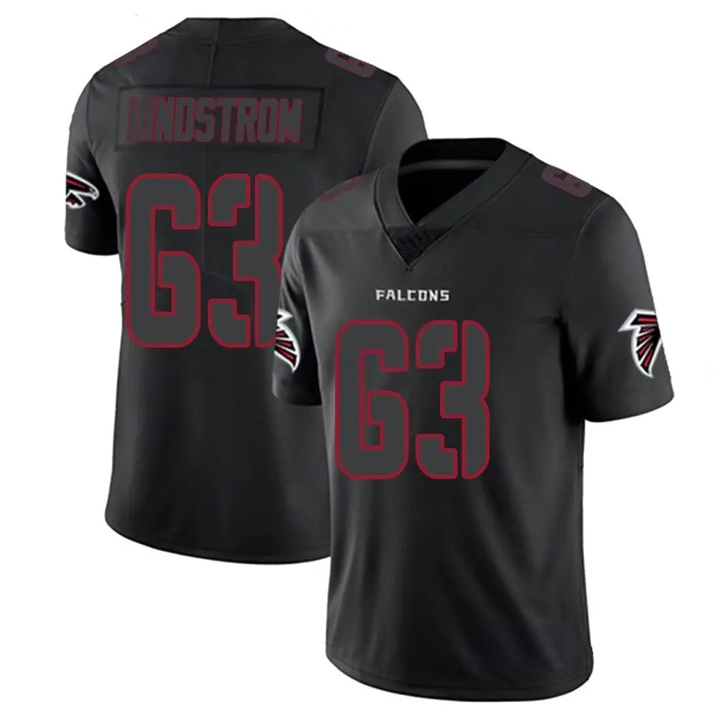 A.Falcons #63 Chris Lindstrom Player Black Impact Limited Game Hdoa Stitched Jerseys