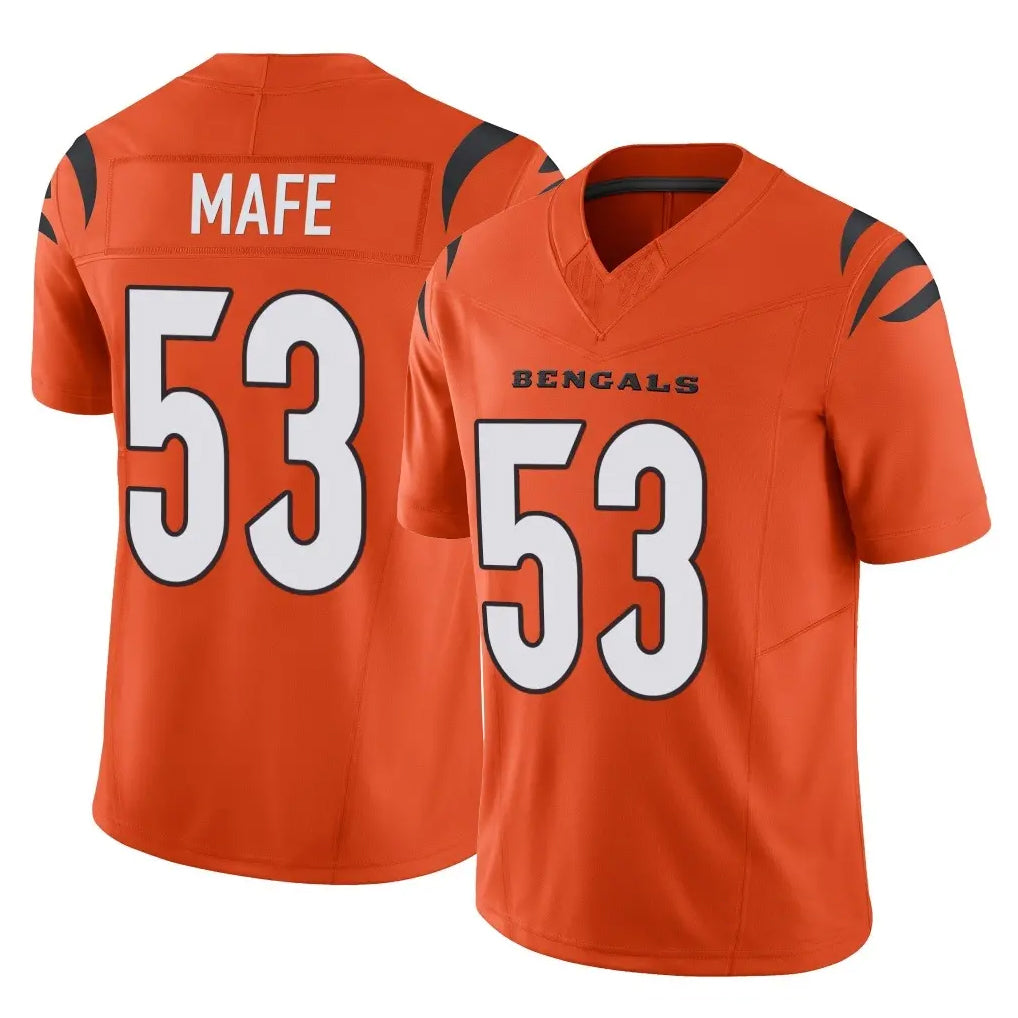 C.Bengals #53 Boye Mafe Player Orange Vapor F.U.S.E. Limited Home Game Hdoa Stitched Jerseys