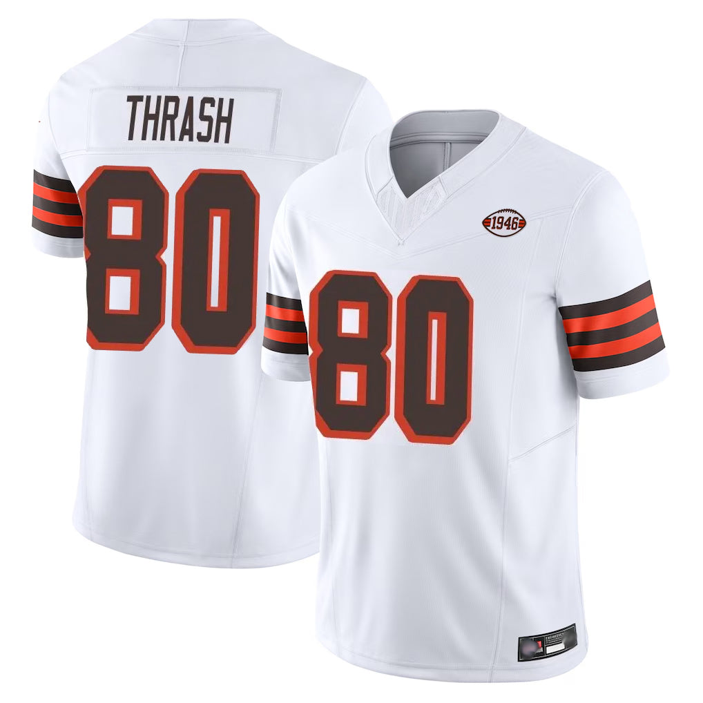 C.Browns #80 Jamari Thrash Player White Limited Vapor F.U.S.E. Alternate Game Hdoa Stitched Jerseys
