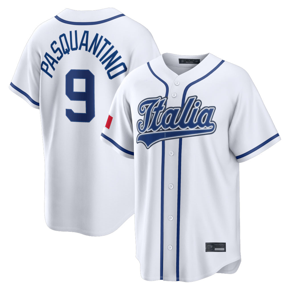 KC.Royals #9 Vinnie Pasquantino Player White Italy 2026 WBC Classic Home Hdoa Stitched Jerseys