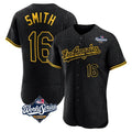 LA.Dodgers #16 Will Smith Player Black World Series Snake Skin City Limited Elite Home Hdoa Stitched Jerseys
