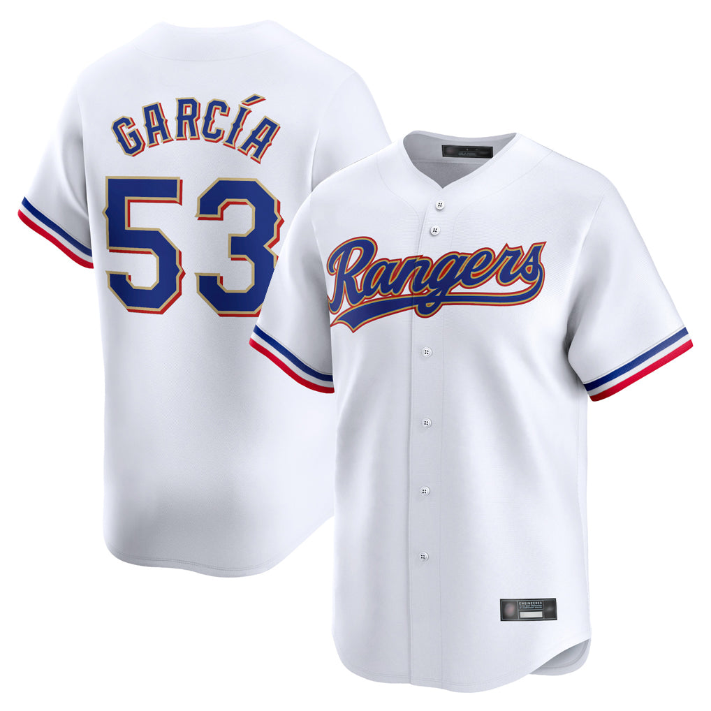 T.Rangers #53 Adolis Garcia Player Gold Home Limited White Hdoa Stitched Jerseys