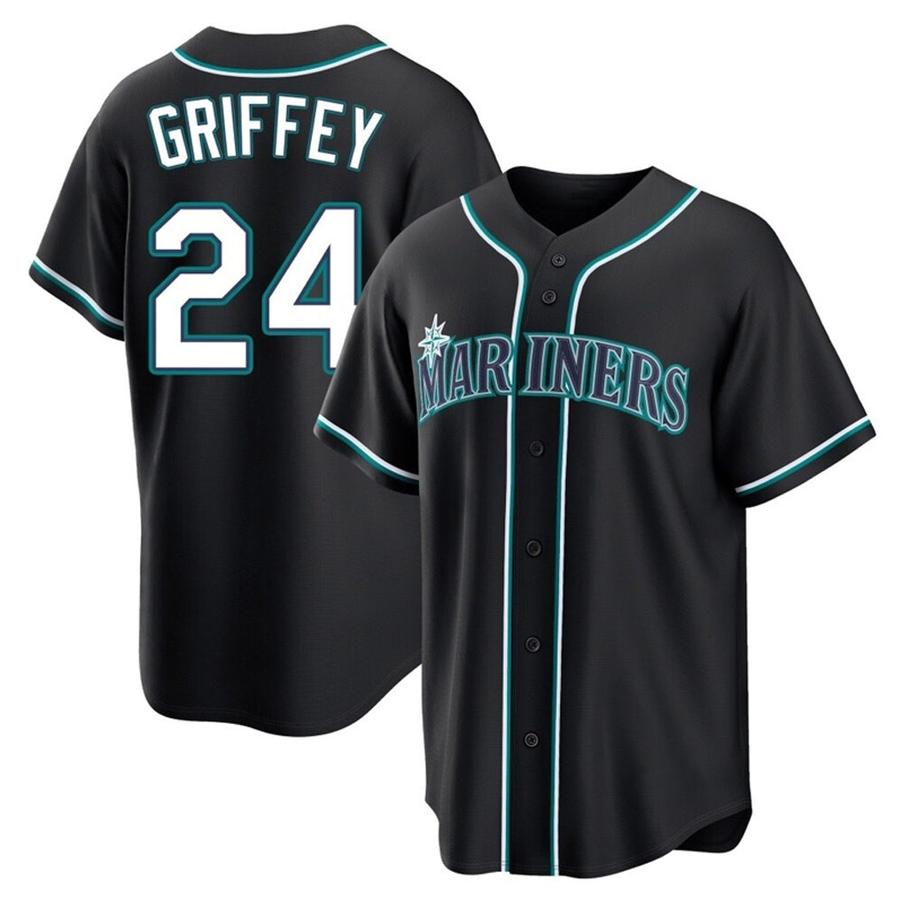 S.Mariners #24 Ken Griffey Jr Player Black Fashion Home Limited Hdoa Stitched Jerseys