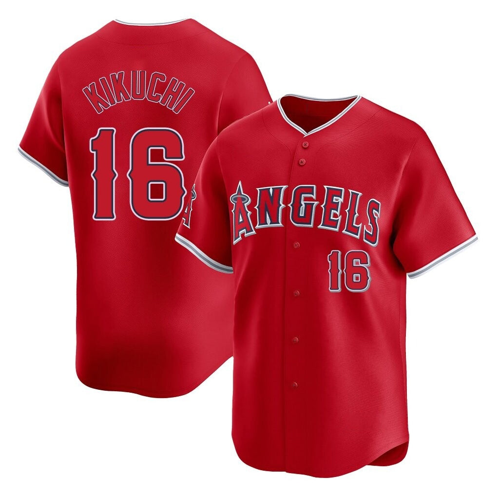 LA.Angels #16 Yusei Kikuchi Player Red Home Limited Hdoa Stitched Jerseys