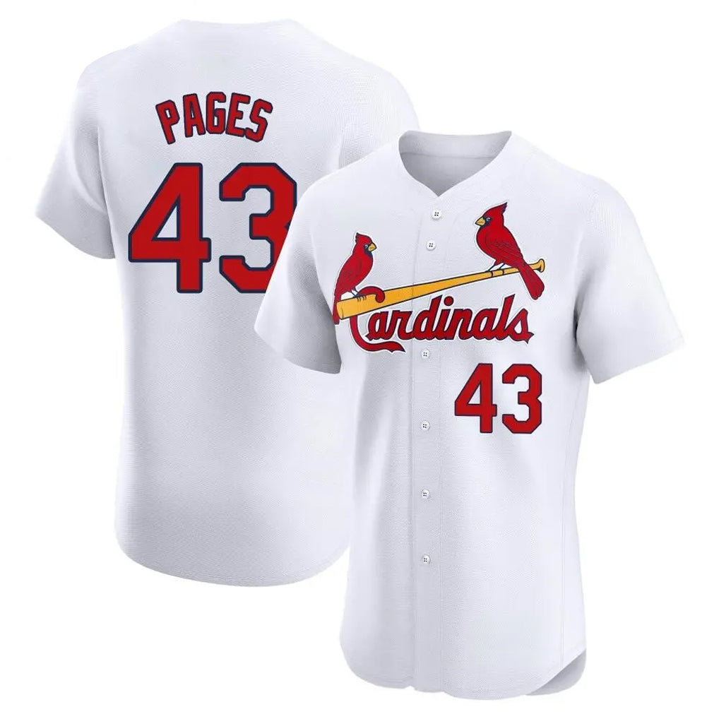 St. Louis Cardinals #43 Pedro Pages Player White Home Limited Elite Hdoa Stitched Jerseys