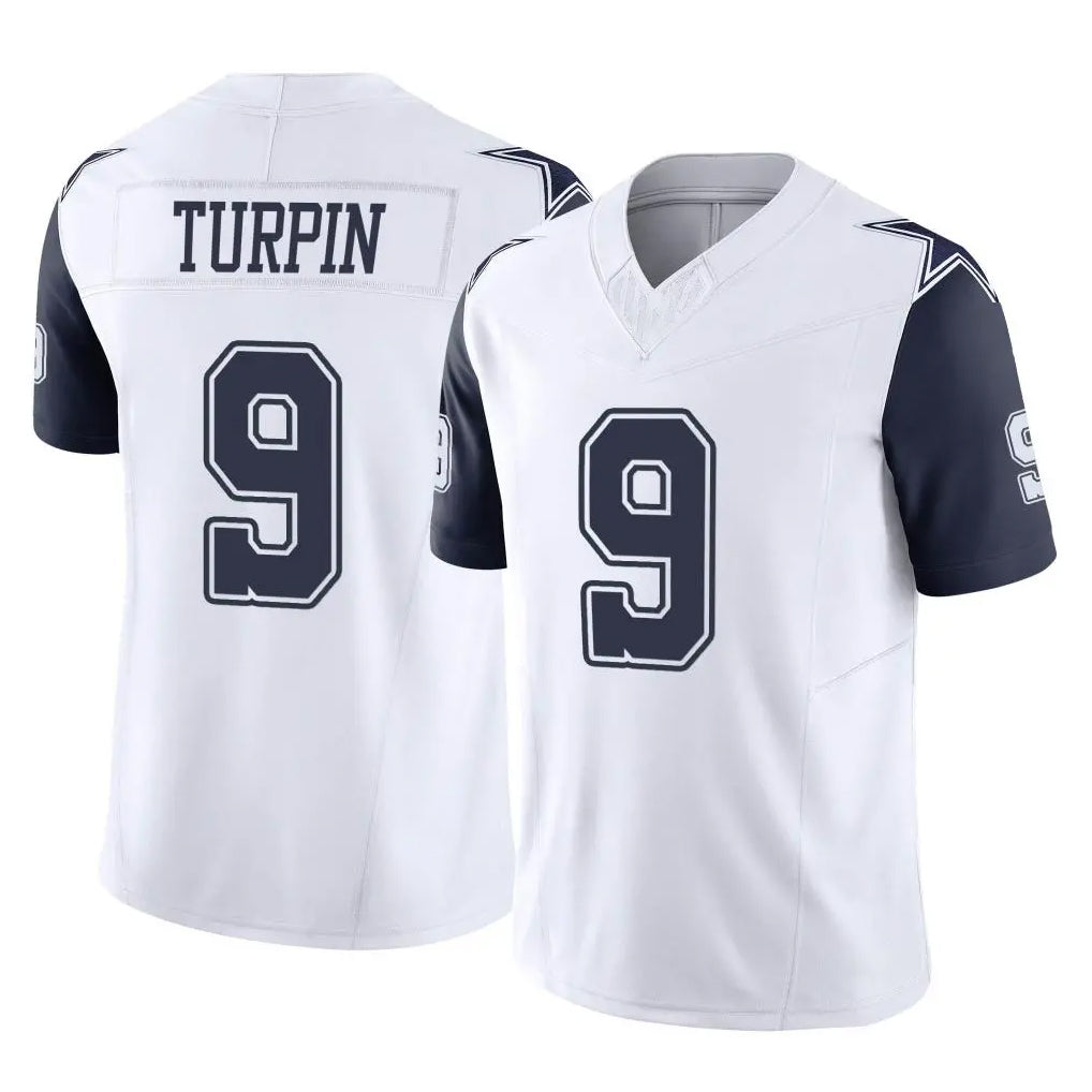D.Cowboys #9 KaVontae Turpin Player White-Navy Limited Vapor F.U.S.E. Home Game Hdoa Stitched Jerseys
