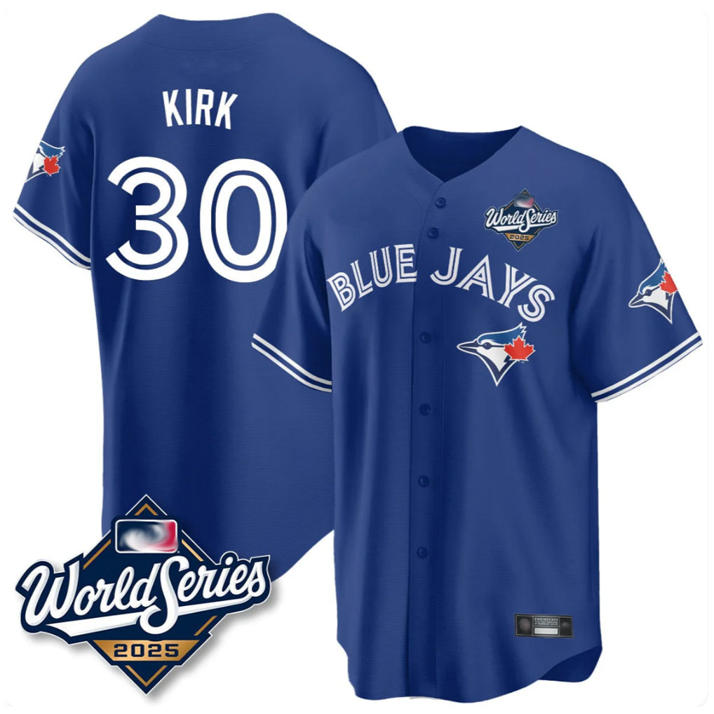 T.Blue Jays #30 Alejandro Kirk Player Royal 2025 World Series Limited Hdoa Stitched Jerseys
