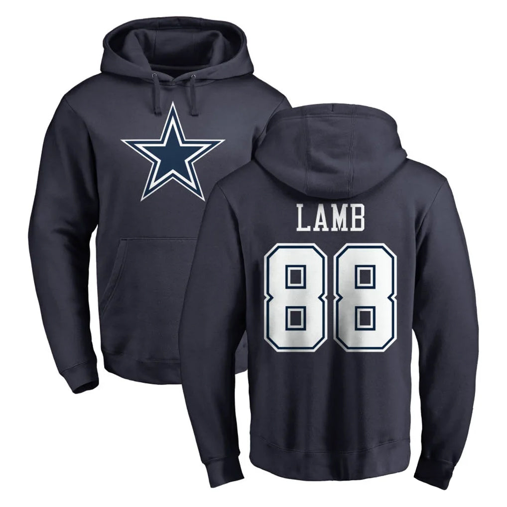 D.Cowboys #88 CeeDee Lamb Player Navy Pullover Hoodies Limited Hdoa Stitched Jerseys