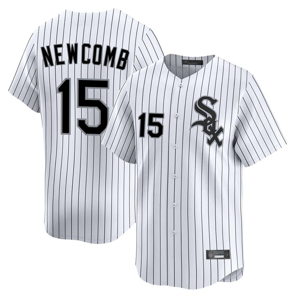 C.White Sox #15 Sean Newcomb Player White Stripe Limited Home Hdoa Stitched Jerseys