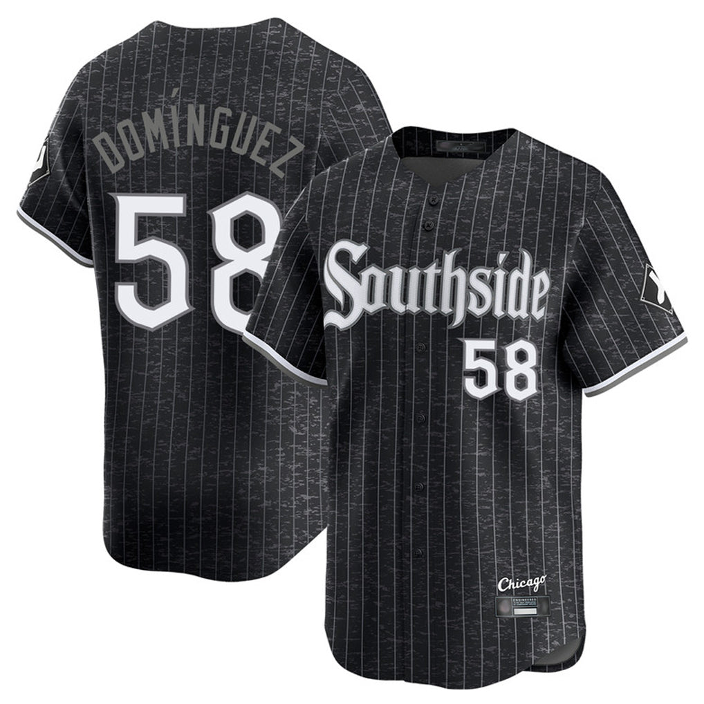 C.White Sox #58 Seranthony Dom¨ªnguez Player Black City Connect Limited Home Hdoa Stitched Jerseys