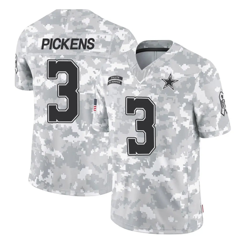 D.Cowboys #3 George Pickens Player Arctic Camo Salute to Service Limited Home Game Hdoa Stitched Jerseys