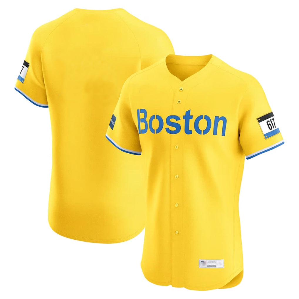 B.Red Sox ## Red Sox Blank Player Yellow Limited Elite Home Game Hdoa Stitched Jerseys