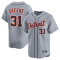 D.Tigers #31 Riley Greene Player Gray Home Limited Hdoa Stitched Jerseys