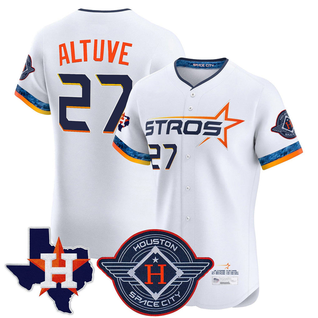 H.Astros #27 Jose Altuve Player White City Connect Texas Patch Vapor Premier Limited Elite Home Hdoa Stitched Jerseys