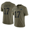 C.Panthers #17 Xavier Legette Player Olive Salute to Service Game Hdoa Stitched Jerseys