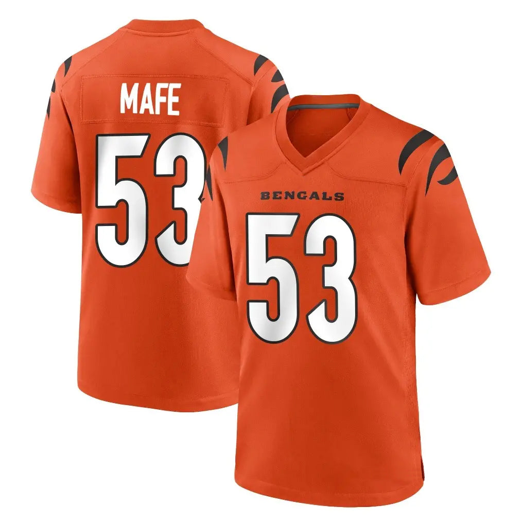 C.Bengals #53 Boye Mafe Player Orange Home Game Hdoa Stitched Jerseys