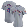 NY.Mets #4 Francisco Alvarez Player Gray Road Limited Elite Home Hdoa Stitched Jerseys