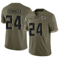 A.Falcons #24 A.J. Terrell Jr. Player Olive Salute To Service Limited Hdoa Stitched Jerseys