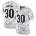 C.Bengals #30 Chase Brown Player Arctic Camo Salute to Service Limited Hdoa Stitched Jerseys