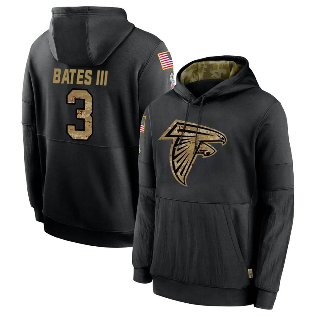 A.Falcons #3 Jessie Bates III Player Black Salute to Service Hoodies Hdoa Stitched Jerseys