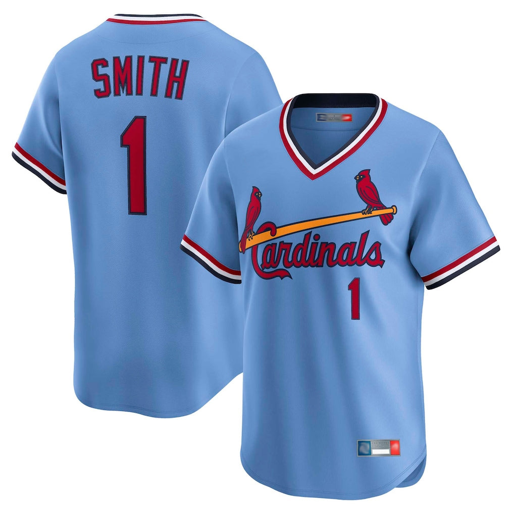 St. Louis Cardinals #1 Ozzie Smith Player Light Blue Throwback Cooperstown Collection Limited Hdoa Stitched Jerseys