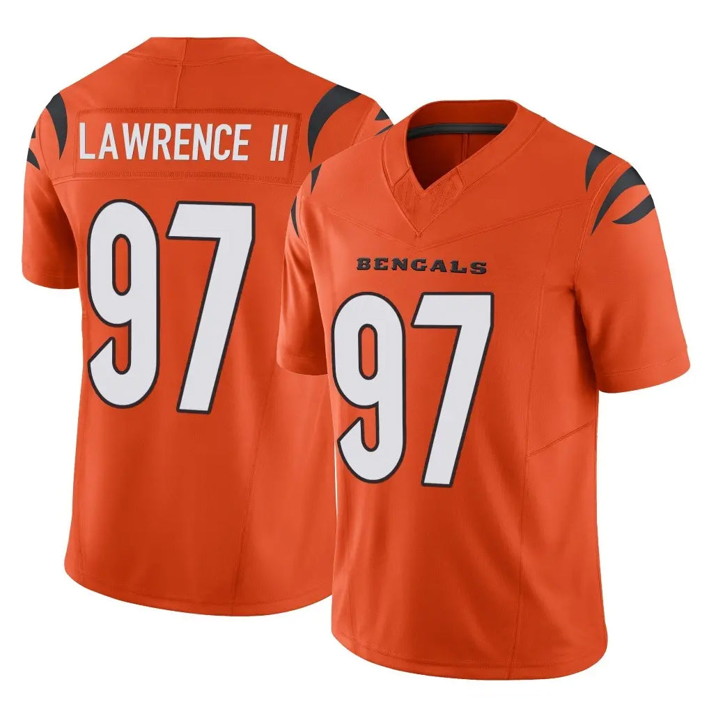 C.Bengals #97 Dexter Lawrence II Player Orange Vapor F.U.S.E. Limited Home Game Hdoa Stitched Jerseys