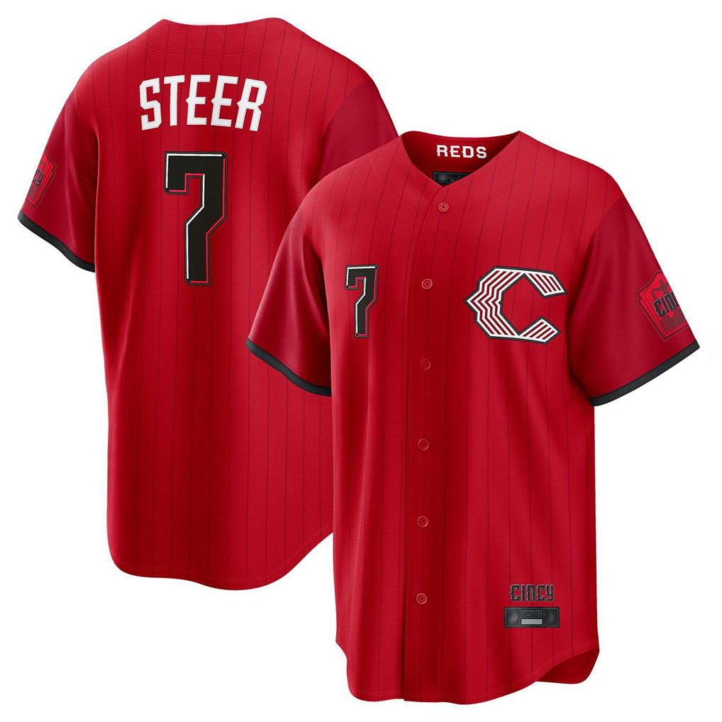 C.Reds #7 Spencer Steer Player Red 2026 City Connect Home Game Hdoa Stitched Jerseys