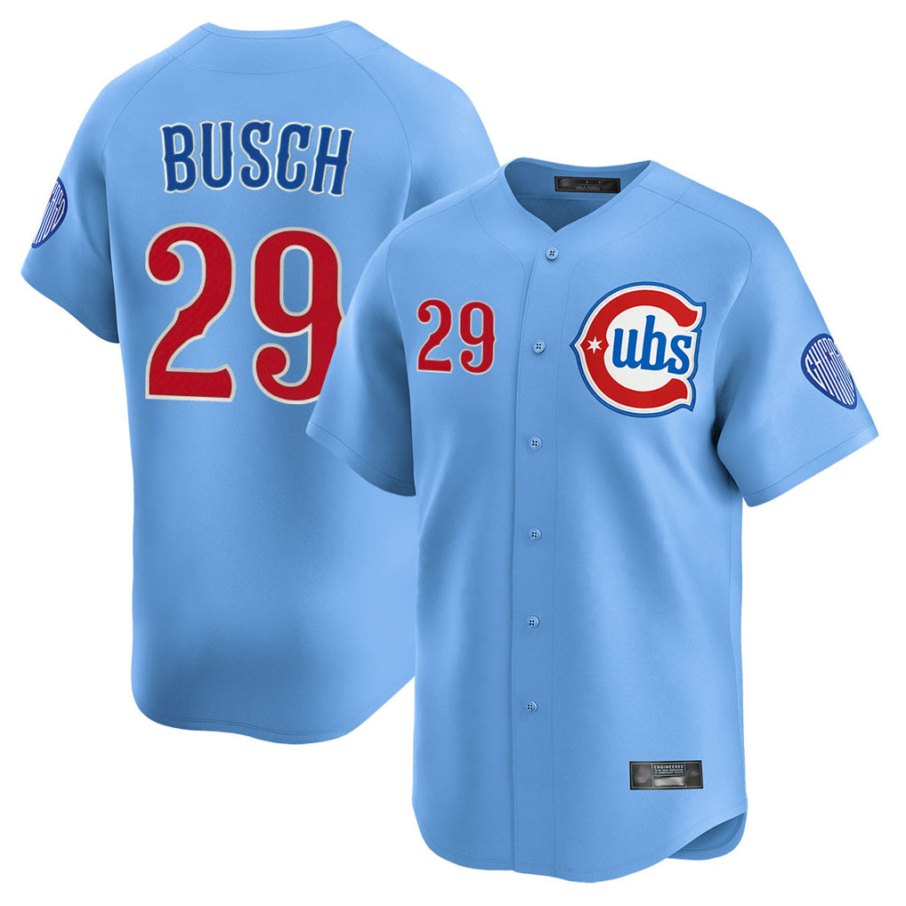 C.Cubs #29 Michael Busch Player Light Blue Limited Home Hdoa Stitched Jerseys