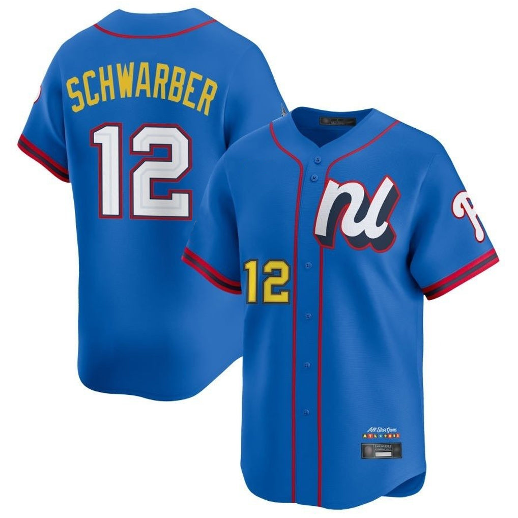 P.Phillies #12 Kyle Schwarber Player Blue National League All-star Game Limited Hdoa Stitched Jerseys