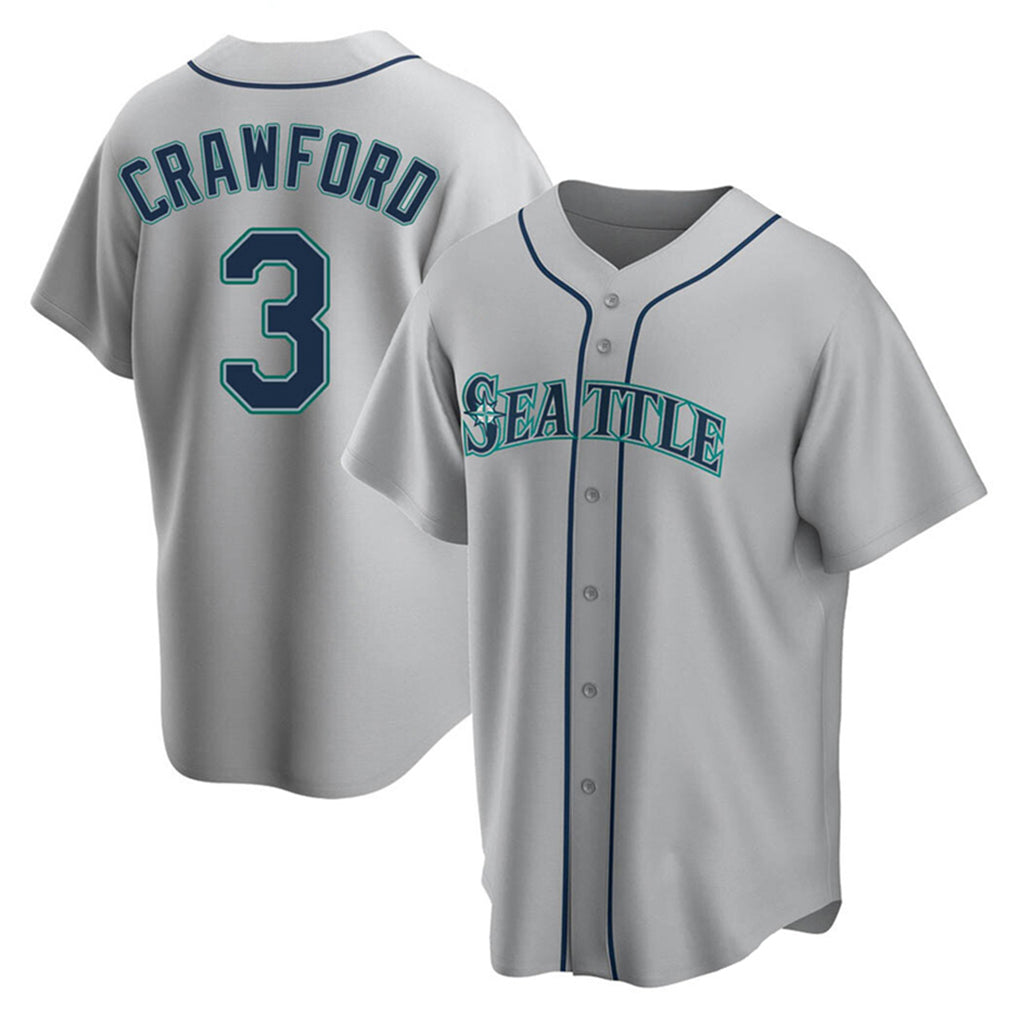 S.Mariners #3 J.P. Crawford Player Gray Home Game Hdoa Stitched Jerseys