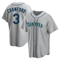 S.Mariners #3 J.P. Crawford Player Gray Home Game Hdoa Stitched Jerseys